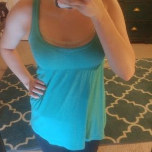 Seafoam green teal Scoopneck Tank Top